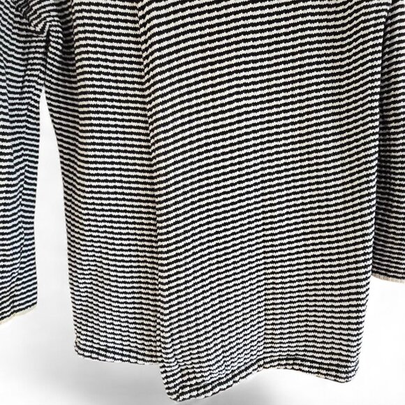 Cabi Fergie Split Turtleneck Sweater Black White Striped Womens Small - Picture 6 of 10